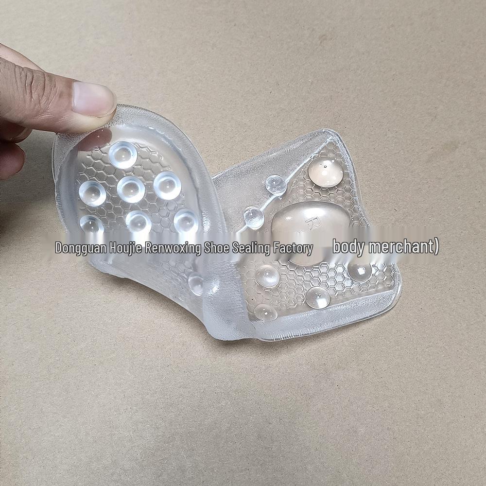 Flat Feet Correction Silicone Heel Pad - Self-Adhesive, Shock Absorbing, Massage, Half-Size.