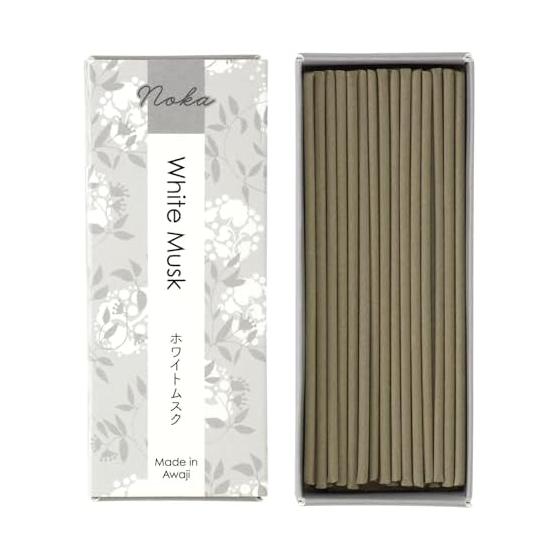 Kameyama Incense Noka White Musk High Quality and Relaxing Scent Approx. 60 pieces Approx. 93mm Incense Stick Made in Japan Awaji Island Aroma