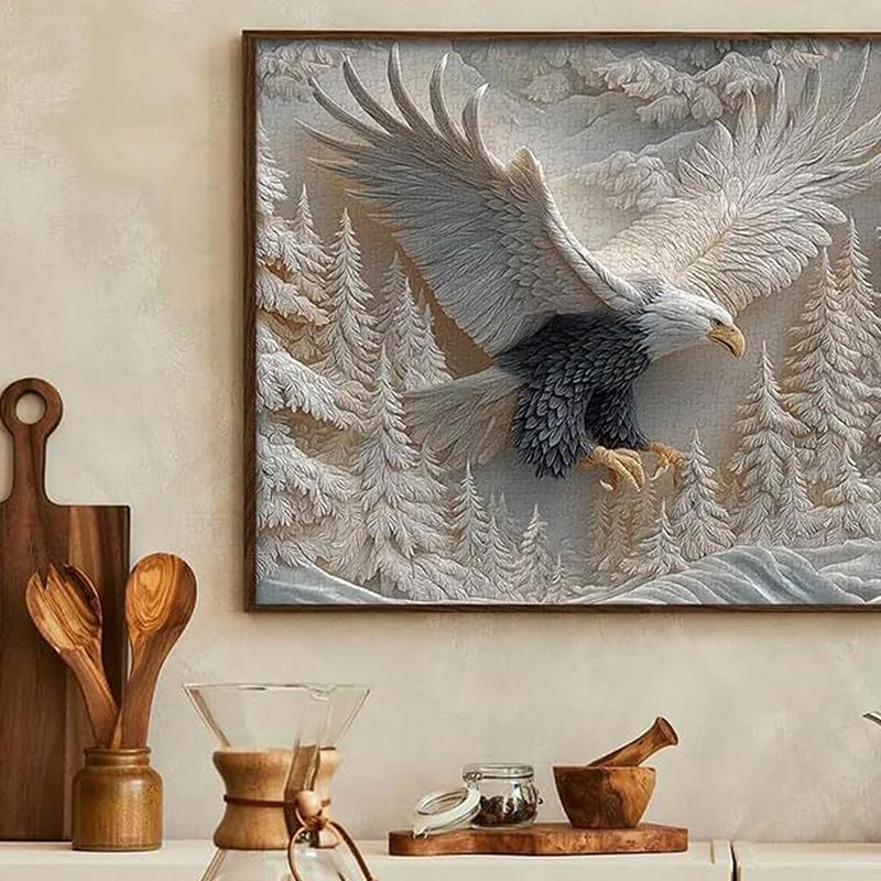 Rzeźbiony Orzeł Puzzle 1000 Elementów Gra Puzzle Wymagające Orzeł Dzikie Zwierzęta Projekt Artystyczny Gra Puzzle Do Aktywności Rodzinnej