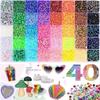40-Color Resin Nail Art Rhinestone Set: DIY Flat-Back Decorations
