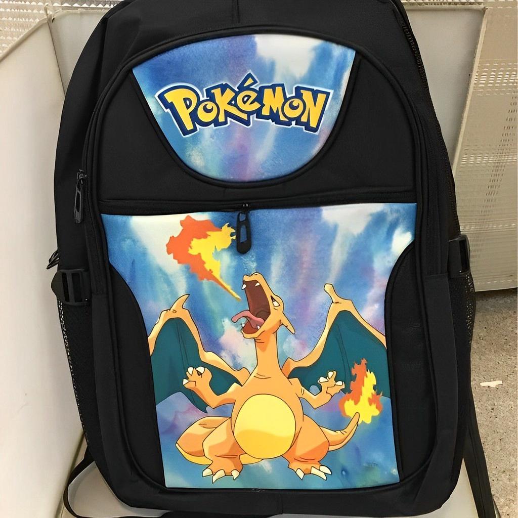 Durable Polyester Pokemon Rucksack 19" Tall Adjustable Shoulder Straps