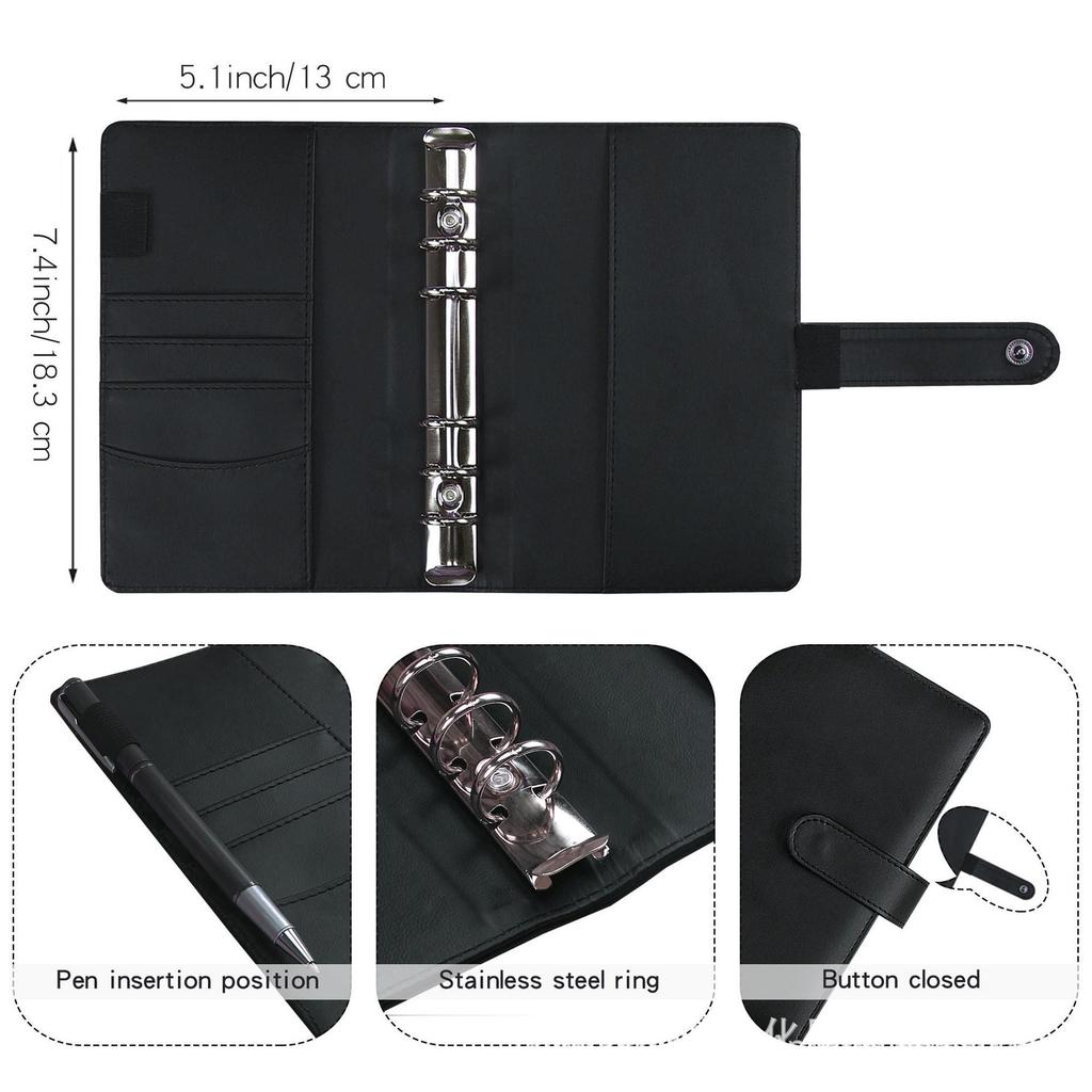 A6 Colorful Loose-Leaf PU Notebook & Budget Planner