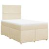 VidaXL Slatted Bed Base with Mattress Cream 120x200 Cm Fabric 3291245