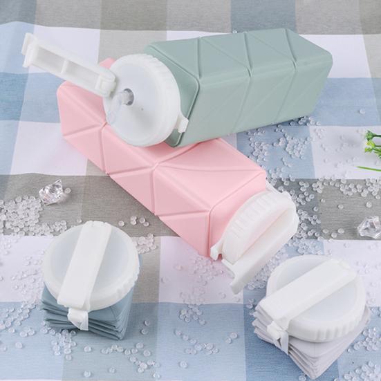 

Складная чашка для воды 610 мл, герметичная портативная силиконовая бутылка для воды для путешествий, спортзала, кемпинга, активного отдыха синий