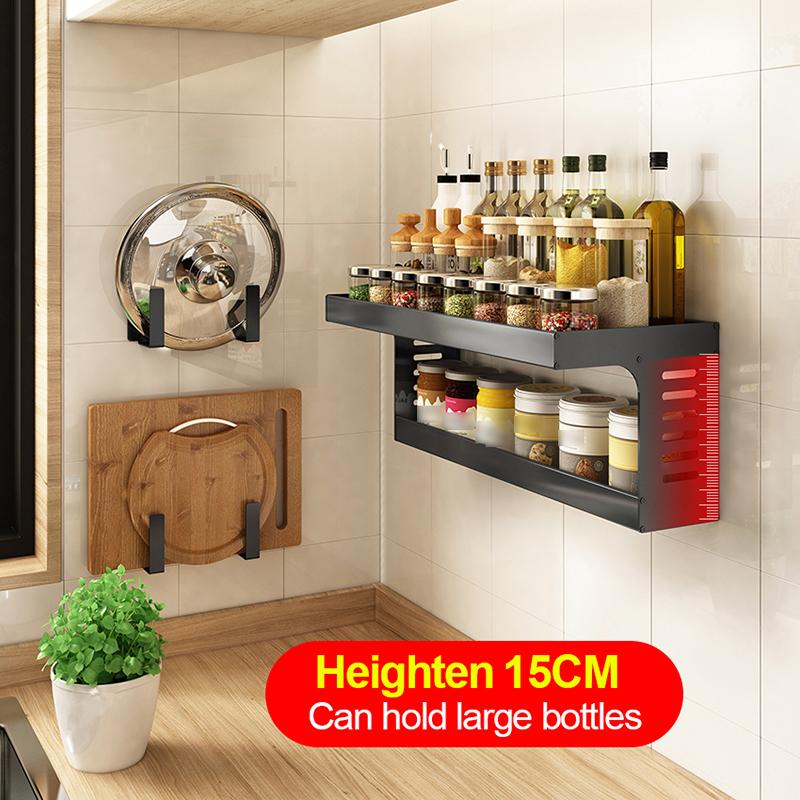 Kitchen 2-layer Shelves Seasoning Bottles Rack Utensils Household Complete Collection Storage Organizer Kitchenware Shelf Holder