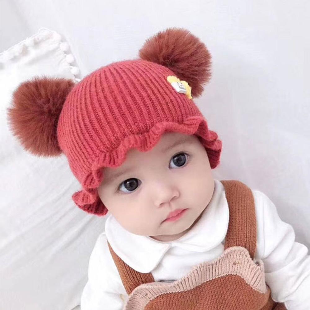 Knitted Beanie Cap Cute Pullover Hat Fashion Warm Hat  for Baby