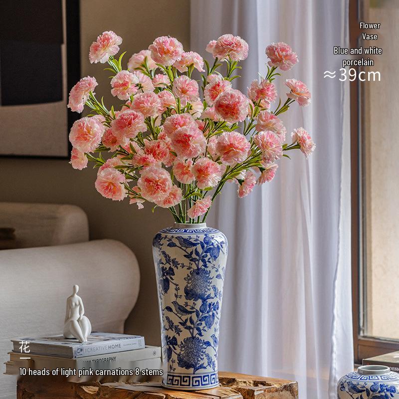 Luksusowy Bukiet Goździków Sztuczne Kwiaty jako Centralny Element Dekoracji Salonu lub Stołu Jadalnego