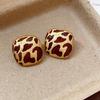 Modern Retro Gold Square Stud Earrings: Unique, Feminine Design