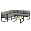 Outdoor Corner Garden Furniture Set, 6-Piece, Aluminum, for 5 People