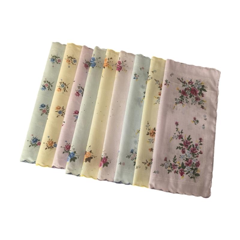 

9Pcs Women Hankies Embroidered Fragmented Flowers Hanky Florals Assorted Cloth Handkerchief 1