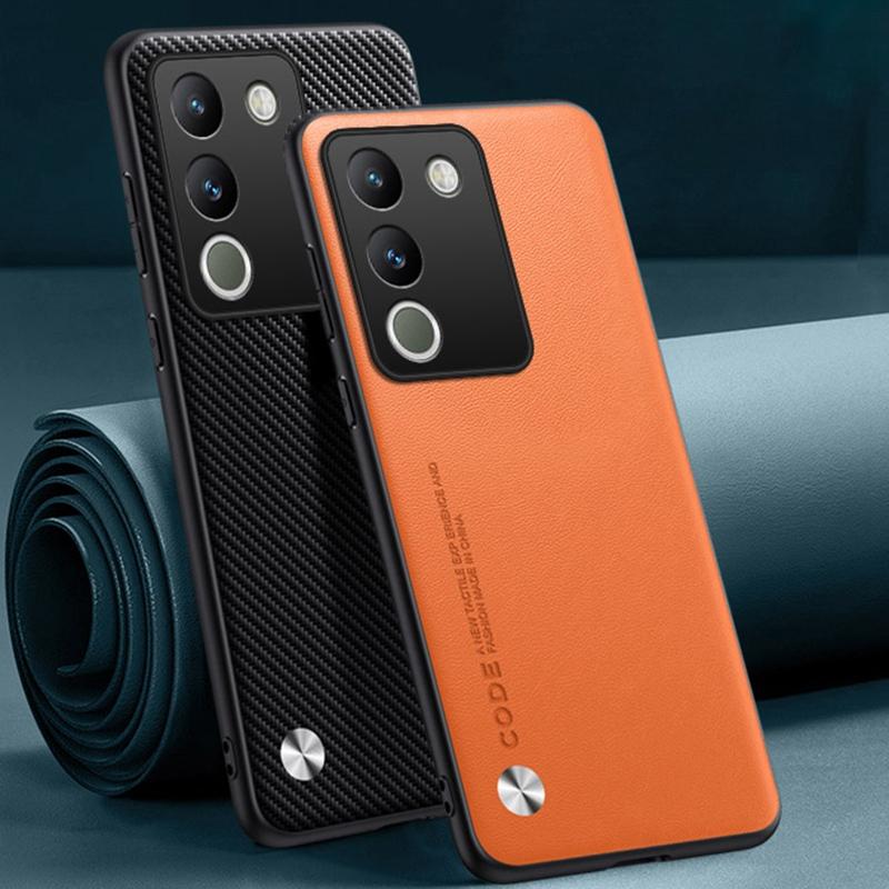 

Роскошный чехол из искусственной кожи для Vivo V29E V29 E Y200 5G, задняя крышка, матовый силиконовый чехол для телефона с полной защитой для Vivo Y200 GT Y200E For Vivo V29E чёрный