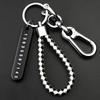 Trendy Diy Mobile Phone Number Plate Pendant Keychain For Men Punk Simple Woven Leather Rope Anti-Lost Car Key Chain Accessories