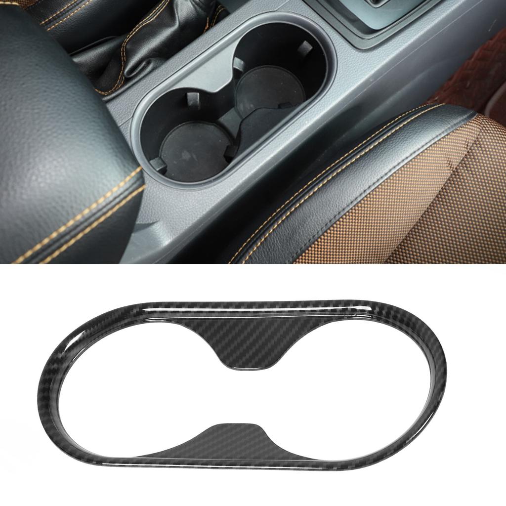 Carbon Fiber Style Cup Holder Cover Trim Car Interior Accessories Replacement for Ford Ranger T6 P375 2015‑2021