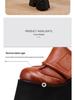 Women's Genuine Leather Platform Shoes 2025: Autumn/Winter Pure Cowhide Petite Height-Increasing Hook & Loop Single Shoes