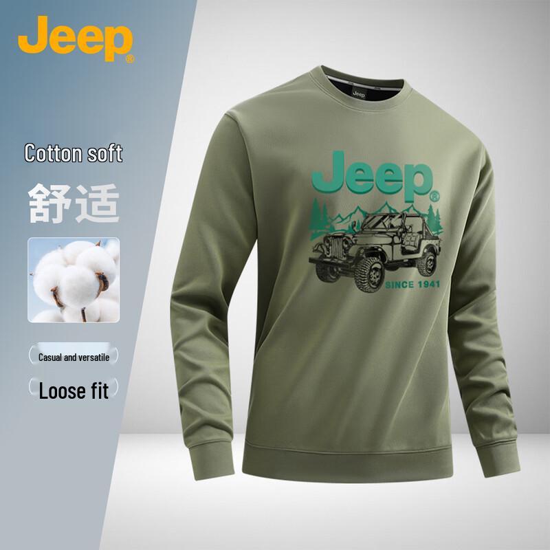 Jeep Unisex Zwaar Sweatshirt met Ronde Hals L