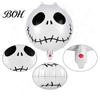 Table Decoration Supplies 12PCS Halloween Skull Balloon Set, Aluminum Foil Balloons, Black And White Reusable Mylar Balloons Striped Realistic