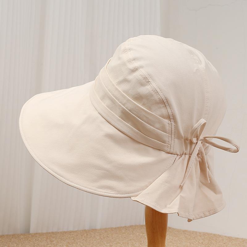 New sunshade sunscreen bucket hat women's spring and summer face small butterfly decoration outdoor travel light breathable sun hat