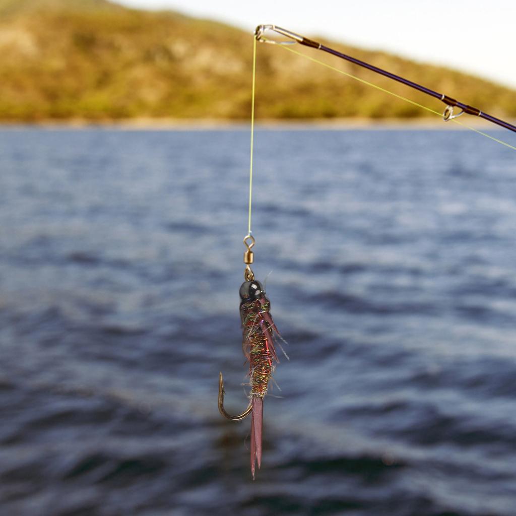 10# Barbed Hook Fishing Lure Set Insects Bait Fly Nymph Stonefly Lure