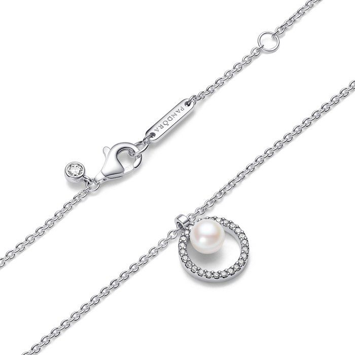 Pendentif Collier Femme - Argent - 393165C01-45 - Zirconia Cubique - Nacre - Maille Ancre