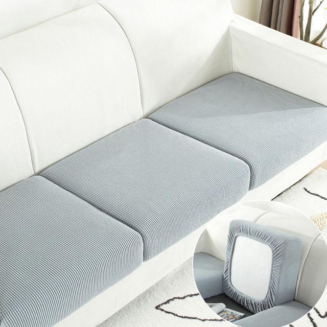 

Thickened Plush-touch Sofa Cushion Cover Elastic All -Inclusive Living Room Sofa Cover Removable And Machine Washable Furniture Protective 40x40 pillowcase светло-серый