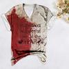 T-shirt pour femme Yousheng Col en V Manches Courtes Horreur Halloween Impression Sang T-shirt Fin Extensible Cosplay Festivals Hauts Pullover