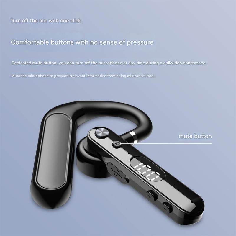 Bluetooth-compatible Headsets With Digitals Display And Silents Button For Clear Calls And Long Battery Lifes