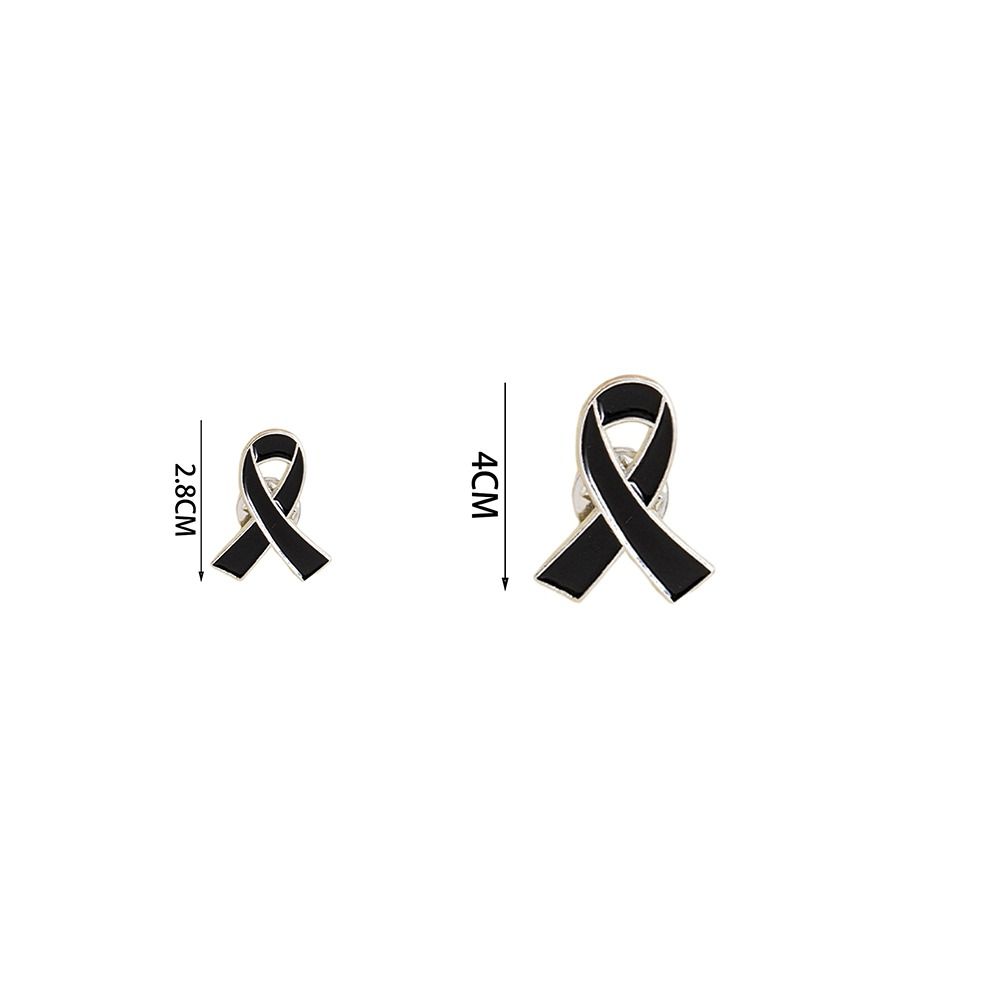 New Portable Memorial Black Ribbon Brooch Souvenir Black Alloy Badge Accessory Queen Black Badge Pin For Funerals and Mourning