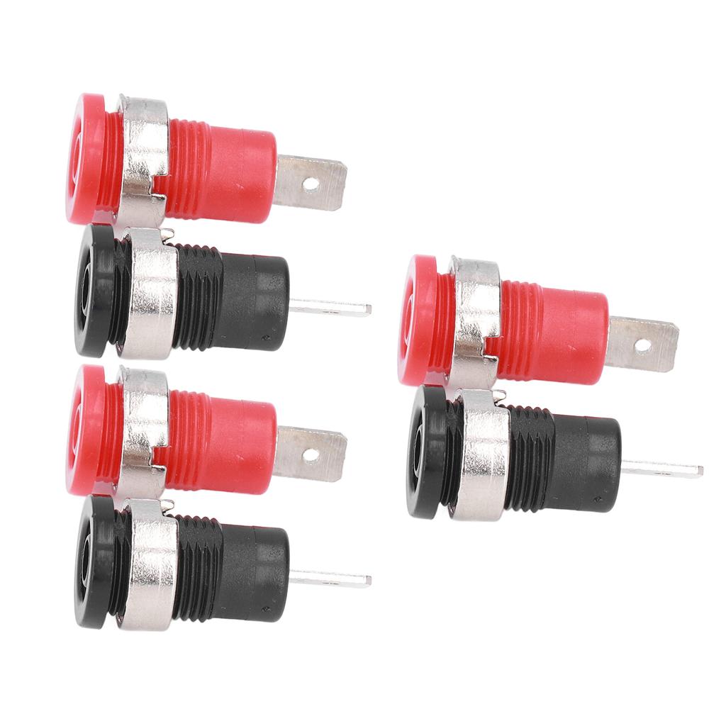 10Pairs 4mm Banana Socket Safe Return Type Red Black Nickel Plated Banana Socket for Electronic Indu