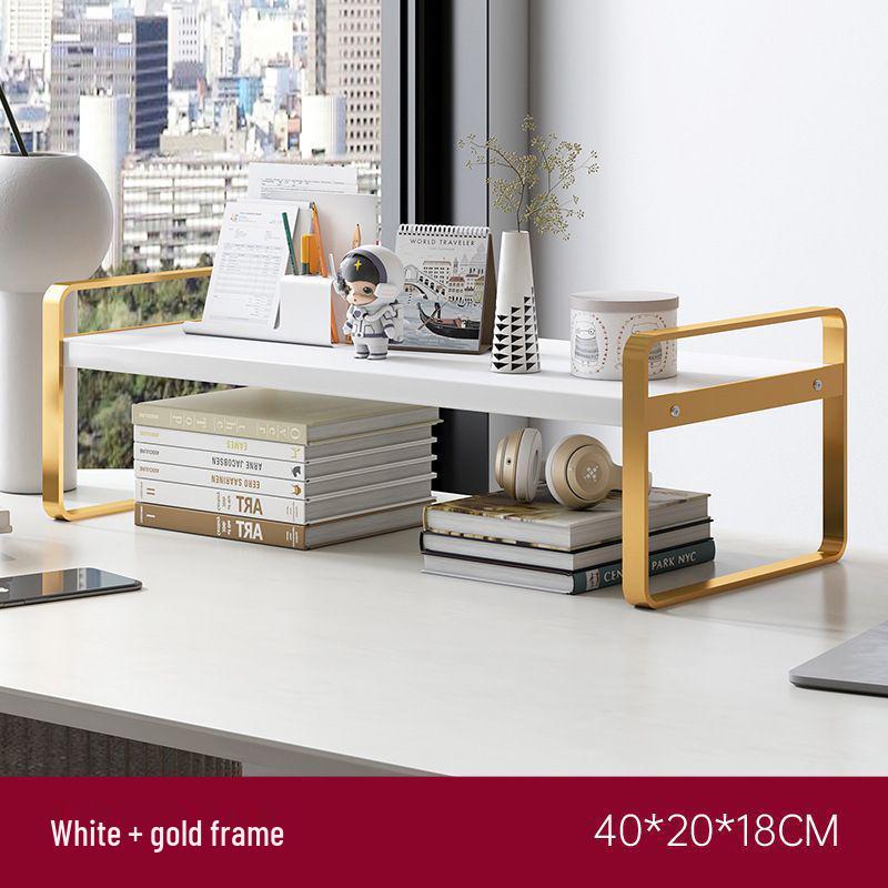 Multi-Layer Floor-Standing Adjustable Storage Rack with Trash Can Holder for Kitchen Use