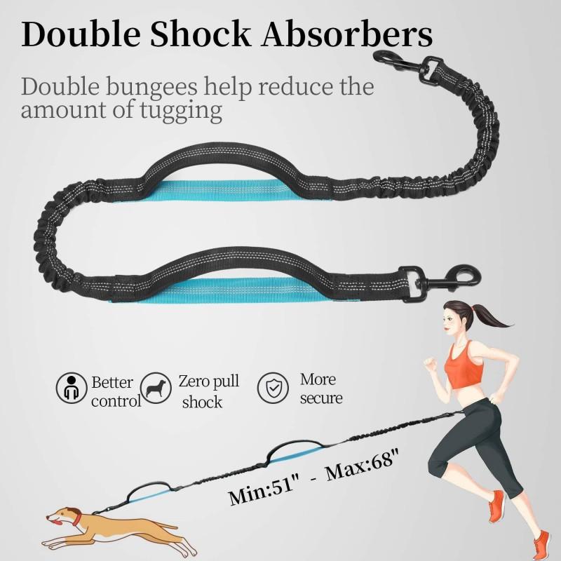 Adjustable Retractable Dog Leash With Waist Belt Pack Walking Running Training Reflective Nylon