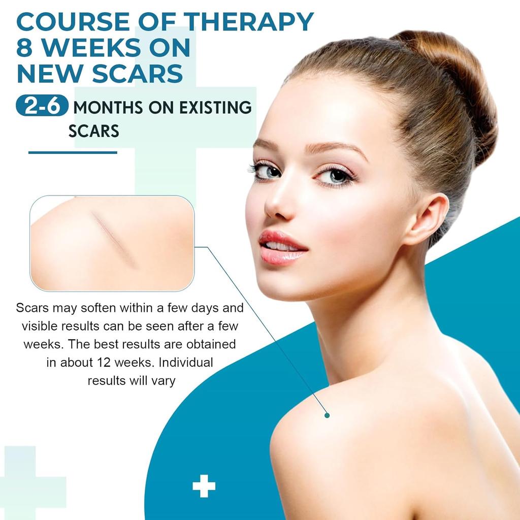 Silicone Scar Tape Reusable Sheet Scars Burns Tummy Chin Keloid Medi Grade for C-section - Cut To Size, 60 Inch