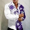2024 New Multi-color Flower Printed Fashion Shirt, for Social Gatherings, Men's Lapel Long-sleeved Shirts Increase XS-6XL
