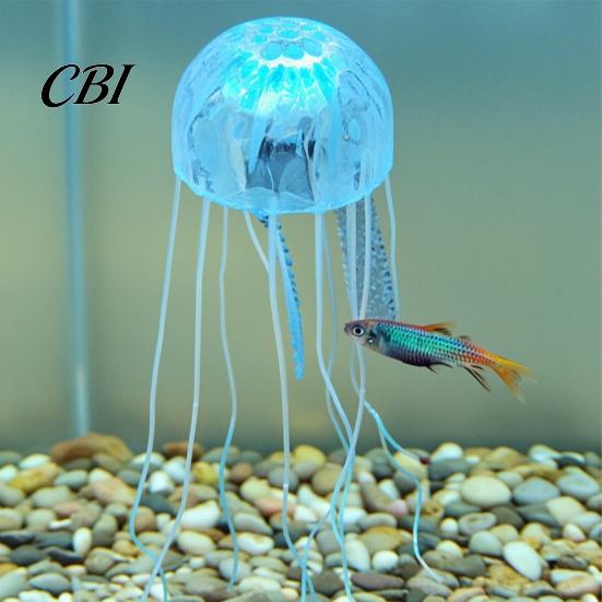 Geruchsfreie Aquarium Dekoration Künstliche Quallen, Weiches Silikon Fluoreszierend Realistisch Schwebend Kein Ausbleichen Quallen für Salzwasserbecken Sicherer Fischtank