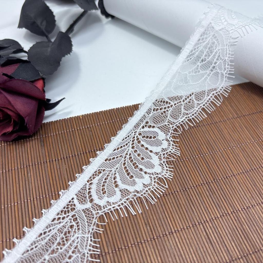 2.8m x 4cm Narrow French Chantilly Lace, Non-stretch Eyelash Lace Trim for Sewing, Bra, Underwear, Lingerie, Dress, Garment, Crafting