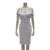 GRAXIA Cabaret Tight Short Size Small Dress, Off-the-Shoulder, Dress, Sleeves, Lace, Knee-Length, Women's, White,