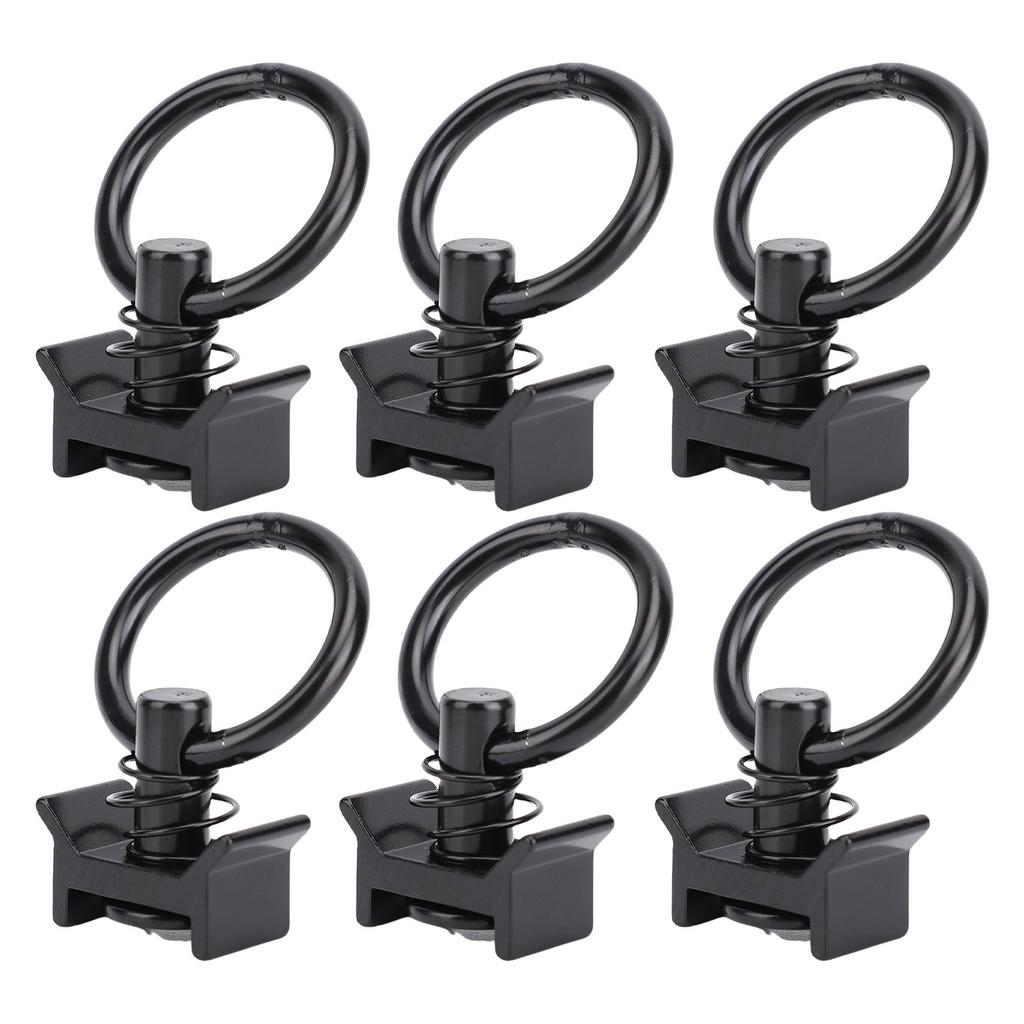 12pcs L Track Single Stud Fitting with Round Ring 4,000 Lbs L Track Rail Tie Down O Ring for Truck Bed Trailer Cargo