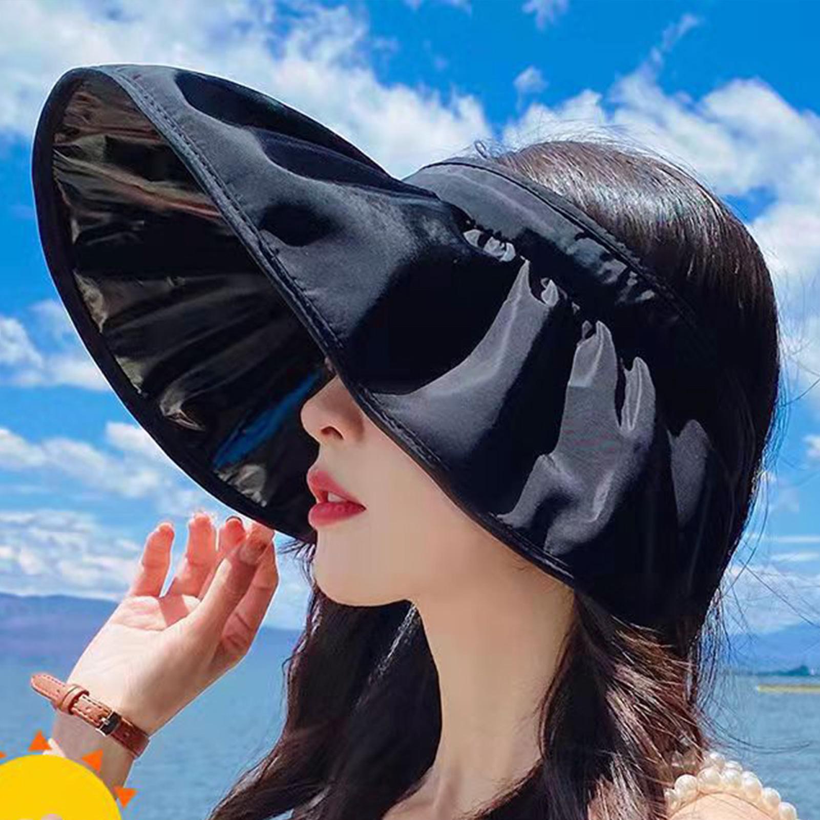 

Korean Summer Dual-use Headband Sun Hat Women Hollow Top Outdoor Travel Cap Uv Sea Beach Hat Wide Brim Visor Hat Adjustable Size чёрный
