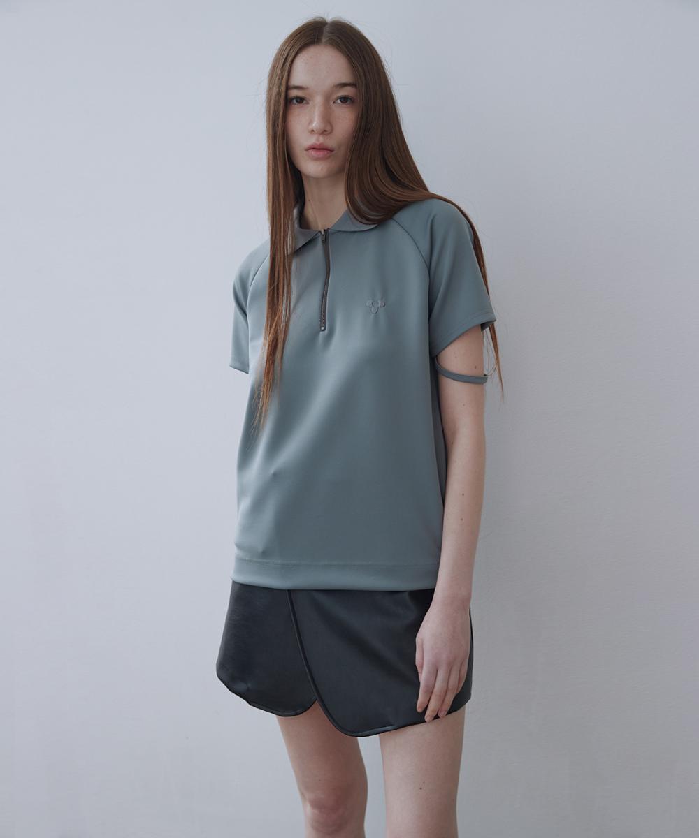 Twenty Forty 24T Logo Pique T-Shirt Khaki Grey Khaki Gray