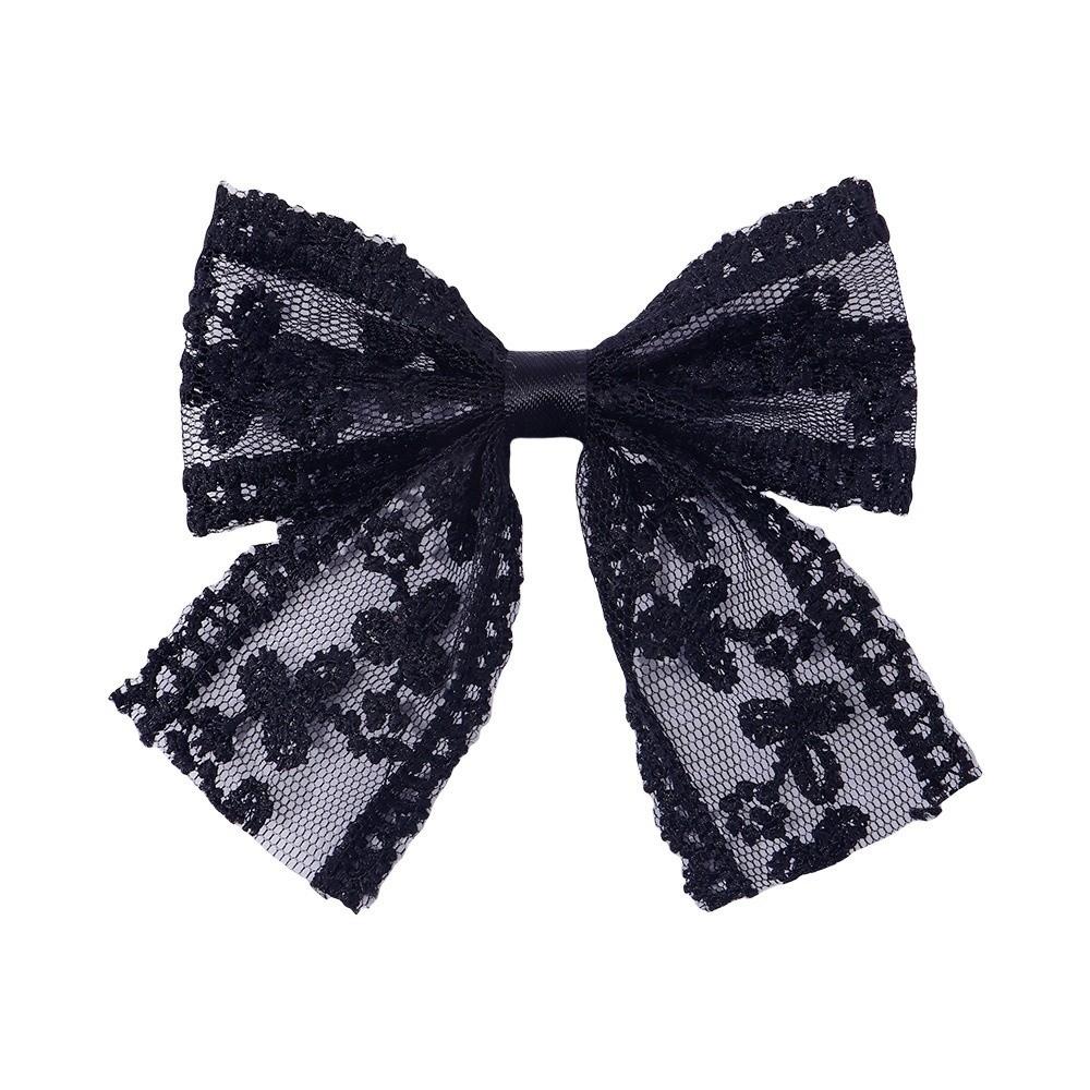 Fashion Baby Girls Hair Clips Handmade Bows Hairclips Lace Cutout Bowknot Hairpin Hair Accessories