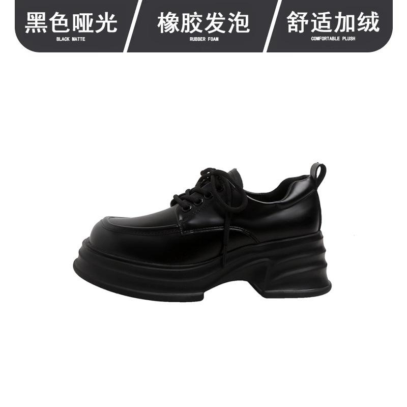 

Женские лоферы из кожи, новые осенне-зимние, бархатная подкладка, увеличение высоты, маленькие кожаные туфли на платформе, на шнуровке, туфли-одиночки 40