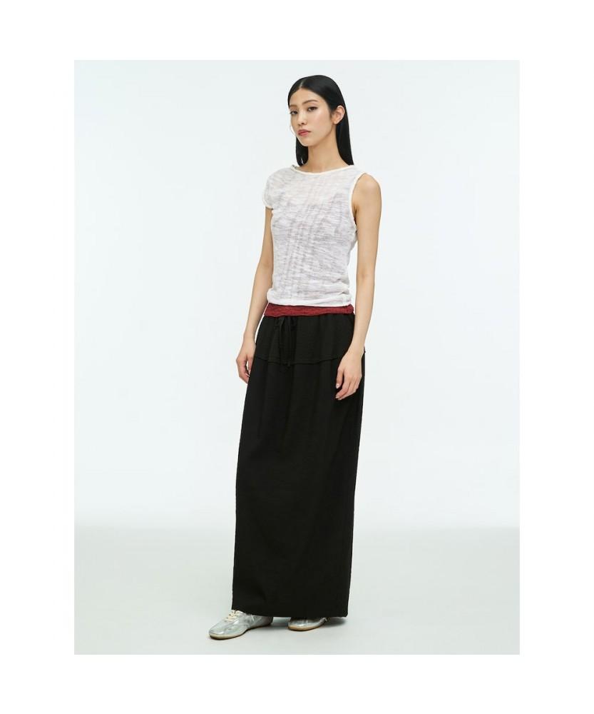 Anggae Wave Knit Top White