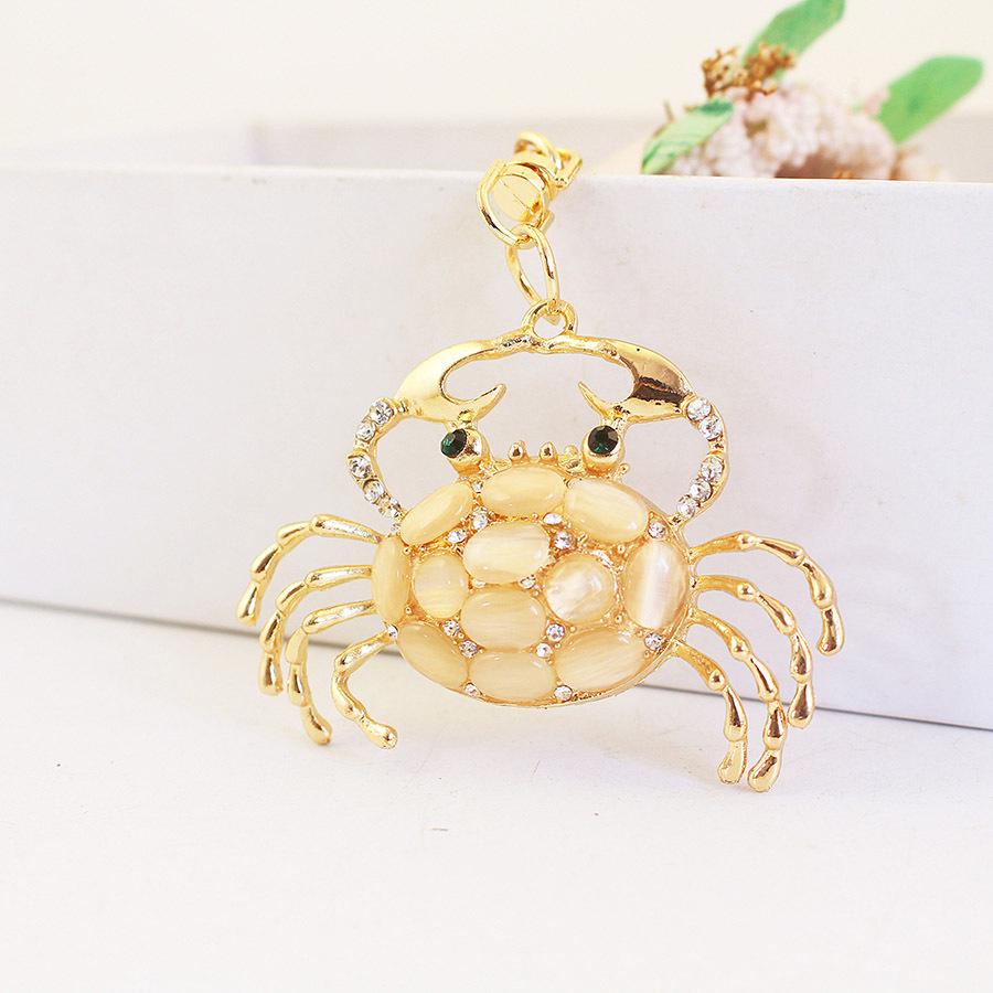 

Креативный брелок-подвеска в виде краба с камнем «кошачий глаз» для женских сумок 5.7*6 cm