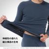 Hidamari Chomolungma Urban Long Sleeve Warm Size Navy Men's Underwear, LL, [QMUS923]