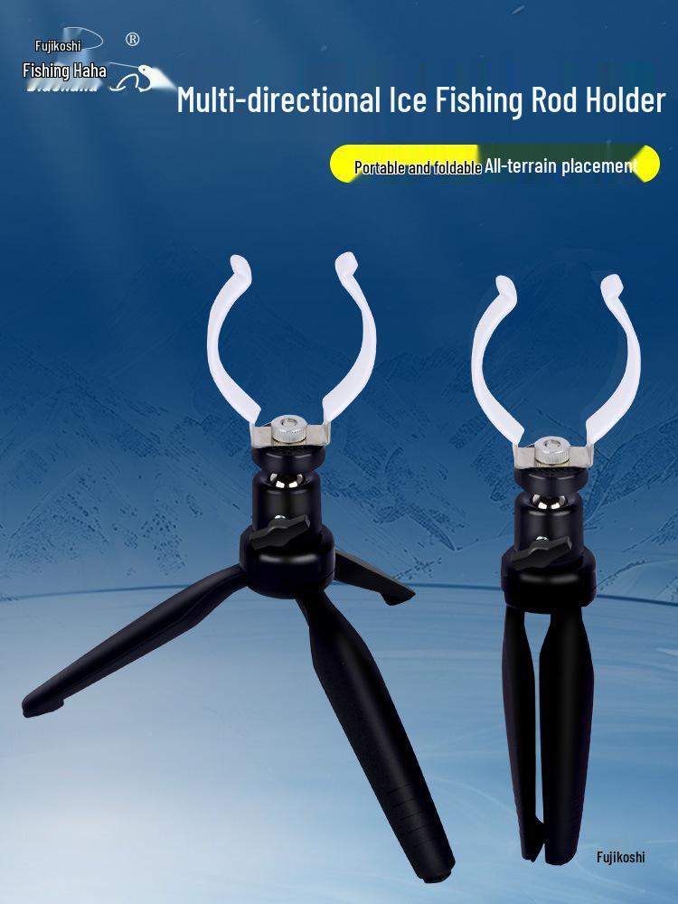 Folding Ice Fishing Rod Holder - Adjustable Winter Rod Stand & Support Frame