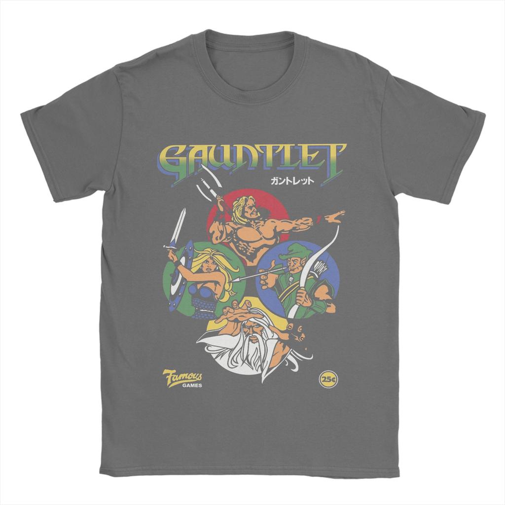 Gauntlet Retro Game T-Shirt Herren 100% Baumwolle Tolles T-Shirt Rundhals T-Shirts Kurzarm Oberteile Große Größen