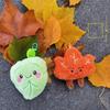 Cute Plush Maple Leaf Keychain Cartoon Maple Leaf Soft Stuffed Doll Bag Pendant Car Key Ring Backpack Hanging Decoration Gift