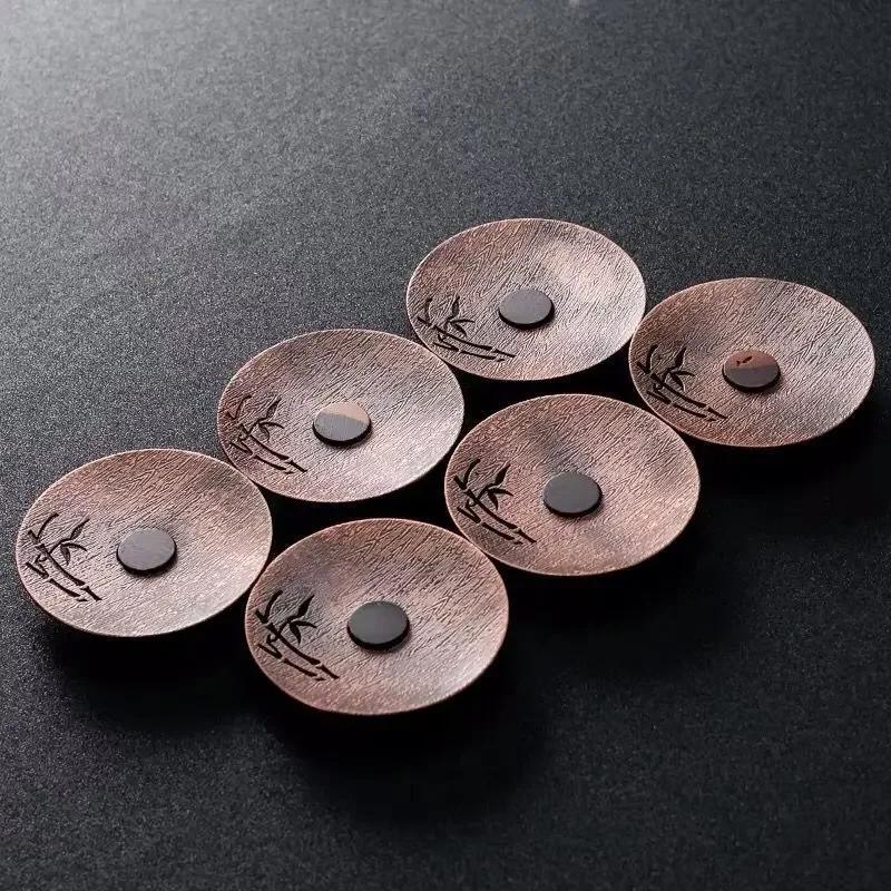 

Creative Teacup Mat Insulation Pot Japanese Style Tea Ceremony Accessories Retro Bronze The Saucer Round Coaster