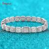 Smyoue 4/5/6.5mm Full Diamond 100% Real Moissanite Bracelets for Men Women Classic Luxury Bangles Pure 925  Silver Chain