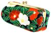 Wa KOMONO Komon Kobo Uni Made In Futago Chirimen Japanese Pattern Cosmetic Pouch Free Size (0105-9) Seni, Japan, [Modern Camellia/Navy],