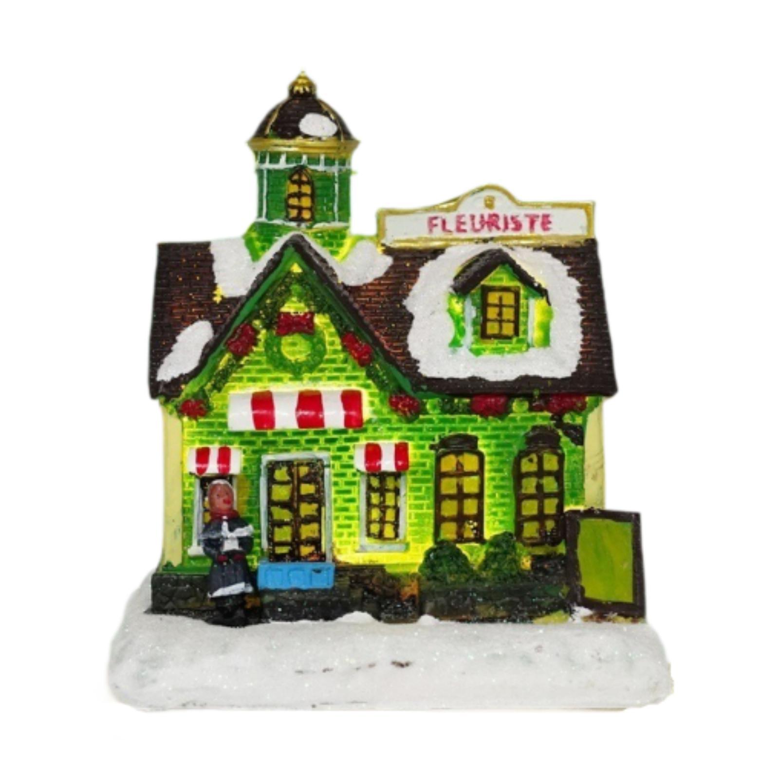 Lighted up Village House Xmas Ornament for Cabinet Livingroom Home